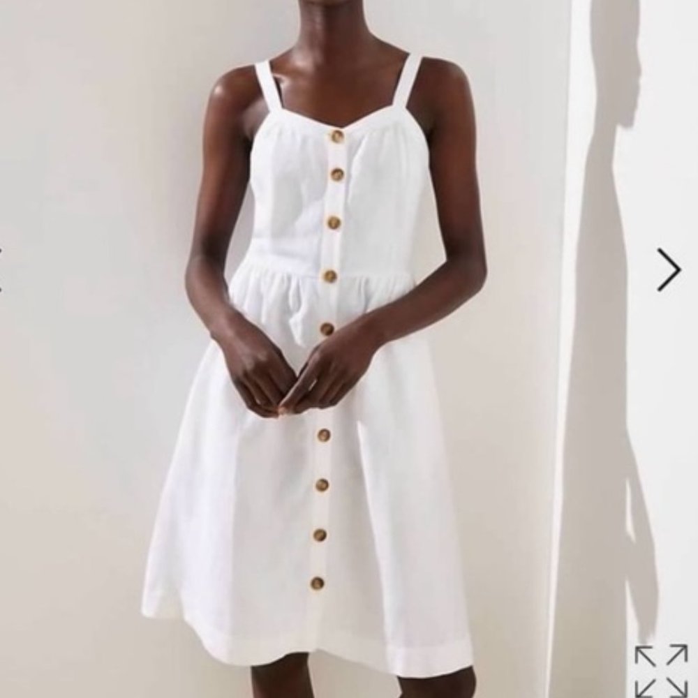 LOFT Button Down Linen Dress